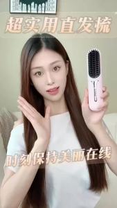 LZD  Household Wireless Straight Comb Portable Dual-Purpose Inner Buckle Electric Comb Anion Does Not Hurt Hair Long-Lasting Shape Hair Straightening Tool