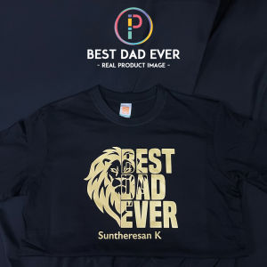 Best Dad Ever Lion Happy Fathers Day T-shirt Custom Name/Nama/Text Birthday Gifts For Him Husband Papa Tee Baju