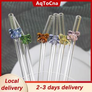 [COD] AqToCna Ship within 24 hours 1pc 8mm Straw Reusable Drinking Straws Cute Butterfly Heat-Resistant Straw For Festival Party Wedding Cocktail Bar Beachs