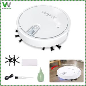 Smart Robot Vacuum Cleaner Rechargeable Household Cleaner with Rubber Brush for Pet Hair Carpets and More