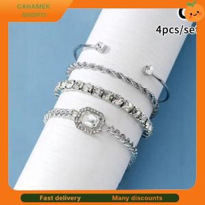 ❣️❣️❣️ Geometric Square Rhinestone Bracelet Adjustable Crystal Fashion Jewelry for Women for Banquet Office Look