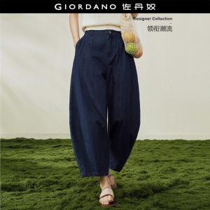 GIORDANO Women Denim Pants Moderate Thickness Denim Pants Non-Elastic Denim Pants Woven Fabric Denim Pants 18426502