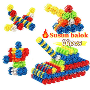 MEKANSM Mainan Edukasi Anak Susun Balok Brick/Balok Bangunan Susun Anak DIY 120PCS Kuat Tahan Lama Permainan Desktop anak-anak mengejutkan pengembangan intelijen pendidikan awal Mainan Edukatif Puzzle Blok