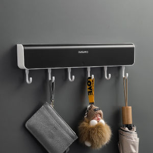 Wall Mounted Key Holder - Wall Holder with 6 Key Hooks - Key Rack and Storage BoxPlastic