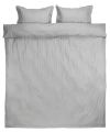 Bộ vỏ chăn gối đôi | JYSK Nell | cotton sateen | xám/ghi | R200xD220cm/R50xD70cm. 