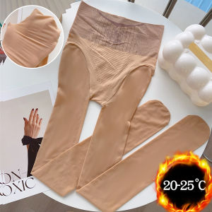 อบอุ่นหนาฤดูหนาวถุงน่องเพื่อความอบอุ่นสำหรับผู้หญิงผ้าฟลีซโปร่งแสงกางเกงกำมะหยี่เอวสูงผู้หญิงถุงน่องกางเกงสตรี