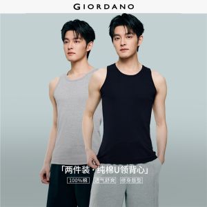 GIORDANO Men Tank Top Pure Cotton U Neck Tank Top Casual Stylish Trendy Elegant Comfortable Fashion Classic 18246012