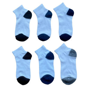 #XGMY # 12 Childrens Sports Socks Boys Cotton Thick Medium Socks Korean Color blocked Design Summer Color blocked Girls Seasonal Breathable Short Socks 4-8 Years Old