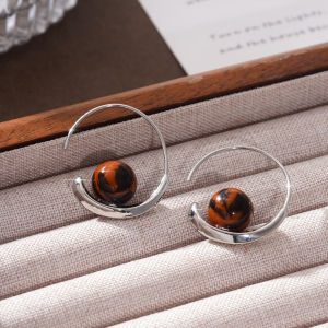Fashionable Ring Gift 简约冬季豹纹耳圈耳环女 年新款潮爆款气质百搭几何珠珠耳饰品