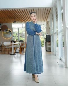 ZALFA DRESS JUMBO BAHAN CRINKLE AIRFLOW MIX BRUKAT CHANTILY GAMIS KONDANGAN TERMURAH CANTIK BAJU LEBARAN KEKINIAN READY SIZE M L XL XXL