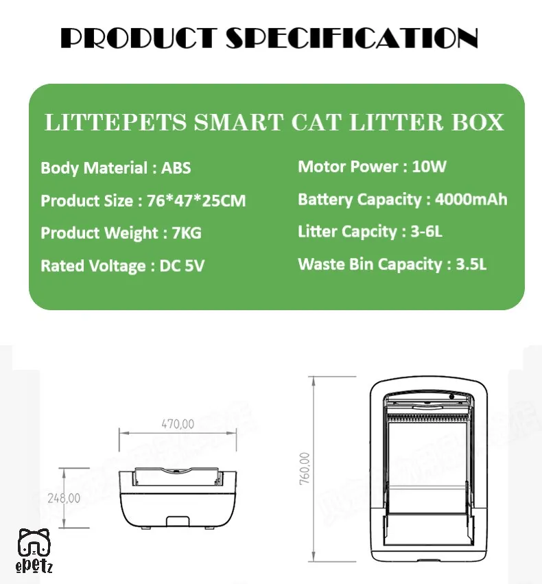 Battery powered outlet litter box