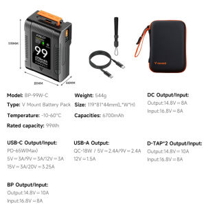 PALO V-Mount Battery v mount baterai isi ulang  Li-ion Untuk Lampu Siaran Kamera Sony LED Video Light V-Lock BP-99W BP-199W PD56W