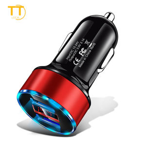 Tri-Town 3.1A Dual USB Car Charger LCD Voltage Meter Display 12-24V Fast Charging Power Adapter