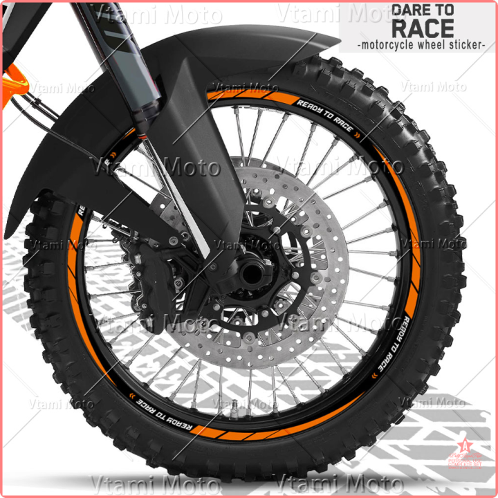 [zxcvb] Reflective Motorcycle Wheel Sticker Motocross Rim Stripe Decals ...