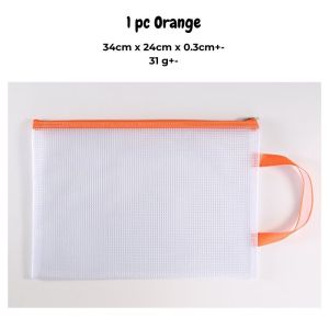 CTD A4 Mesh Zipper File Folder Handle Waterproof Transparent Bag School Subject Separator Office PVC Organiser Buku Beg