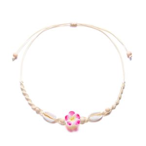 NOBLELUX Bohemian Shell Necklace Hand-woven Rope Shell Flower Pendant Necklace Artistic Sweet Flower Beach Vacation Jewelry For Women