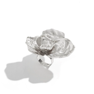 แหวนใส่นิ้วสวยสง่าแหวนดอกไม้อุปกรณ์งานปาร์ตี้แหวนแต่งงานดอกไม้พื้นผิวโลหะผสมเหมาะสำหรับชุดลำลอง