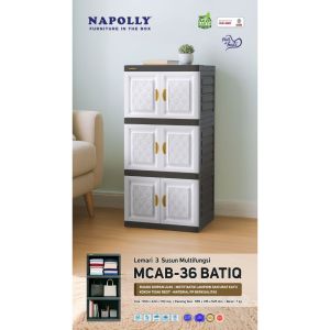 LEMARI PAKAIAN PLASTIK NAPOLLY SUSUN 4 FULL KUNCI MINI CAB MCAB 46 [NAPBOX]