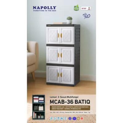 LEMARI PAKAIAN PLASTIK NAPOLLY SUSUN 4 MCAB 48 BATIQ