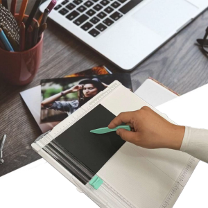 Professional Paper Trimmer Scoring Board Collapsible Size Adjustable with Transparent Guide Ruler Centimeter Scales