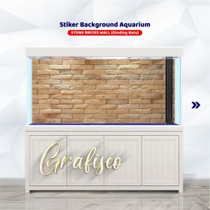 Stiker Background Aquarium Motif Dinding Bata Bricks Wall