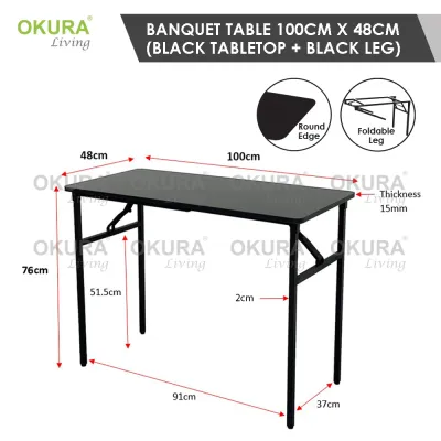 OKURA Foldable Banquet Table Event / Catering / Hall / Buffet Folding Table / Outdoor Dining Meja Lipat Niaga