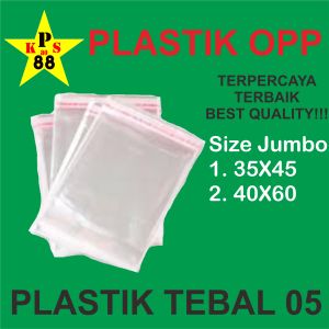 OPP SIZE JUMBO TEBAL 05 UKURAN 0PP 35X45 - OPP 40X60 - PACKING TAS