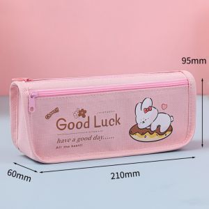 ZOOGGJZ ผ้าใบแคนวาส กระเป๋าใส่ปากกา จุได้มาก ของขวัญสำหรับเปิดเทอมใหม่ กระเป๋าใส่เครื่องเขียน แบบพกพาได้ Capybara/แพนด้า/กระต่าย กล่องใส่ดินสอ สำหรับนักเรียน