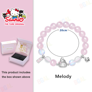 (With Box)100% Authentic Sanrio Melody Bracelets for Girls Crystal S925 Silver Fashion Bangle Bracelets Cinnamoroll Jewelry Accessories Birthday Gift Lover Gift 6071