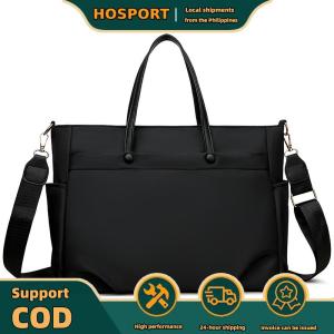 【HOSPORT】 Women Nylon Laptop Shoulder Bag Large Capacity Solid Color for Daily Travel Work