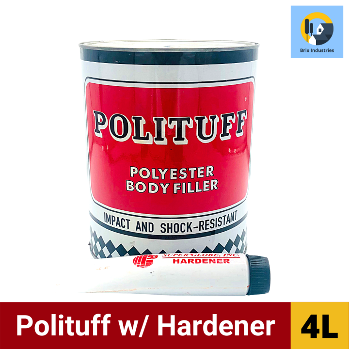Polituff Polyester Body Filler with Hardener 4 Liters (1 Gallon) Impact and ShockResistant