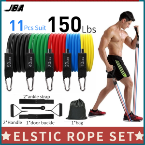 JBA Stretch Band Fitness Set 11 miếng 150 lb có thể điều chỉnh TPE chống trượt xử lý cửa khóa mắt cá chân với sức đề kháng Belt Mens Stretch Band Fitness Set