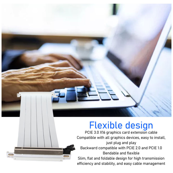 [eforcelxt] PCIE 3.0 X16 Riser Cable 180 Degree High Speed Flexible ...