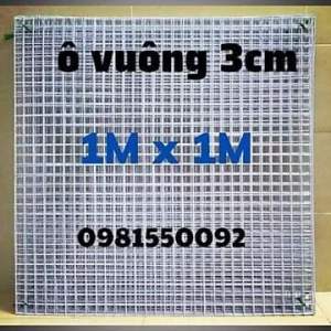 (Khổ rộng 1M x1M) Lưới sắt ô vuông treo phụ kiện trang trí ( Ô vuông 3cm)