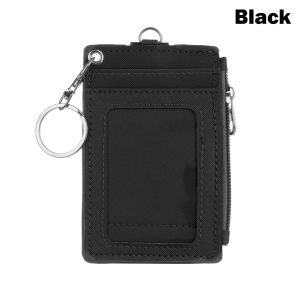OKKFINE Portable PU Leather Bus Cards Cover Wallet Coin Purse ID Card Holder Keychain