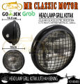 Head Lamp Lampu Depan Grill H Kotak Hitam Bening Variasi Motor Custom Lazada Indonesia