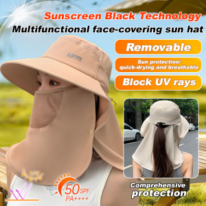 【Hot🥇】[Sunscreen Black Technology] Spf50+++ Multifunctional Face-Covering Sun Hat Hiking and Camping Shawl Hat Face-Covering Sun Hat for Women Outdoor Wide-Brimmed Sun Hat