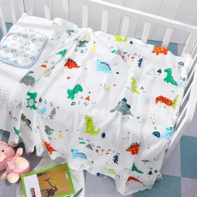 ผ้าห่อตัวเด็ก ผ้าห่มเด็กแรกเกิดMuslin ผ้าอ้อมมัสลินนิ่มมาก soft baby blanketขนาด110*110CM
