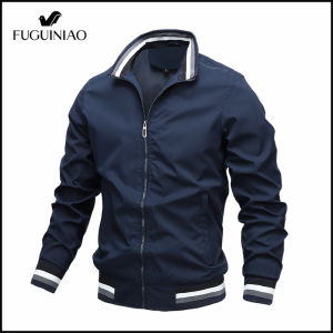 FUGUINIAO Spring and Autumn Mens Windproof Cotton Jacket Outdoor Hiking Casual Solid Color Mens Jacket