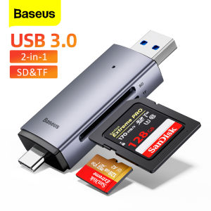 Baseus Đầu Đọc Thẻ 2 Trong 1 Đầu Đọc Thẻ Nhớ USB 3.0 Type C Sang Micro SD TF Cho MacBook Huawei Samsung Phụ Kiện Máy Tính Xách Tay Bộ Chuyển Đổi Đầu Đọc Thẻ Thông Minh