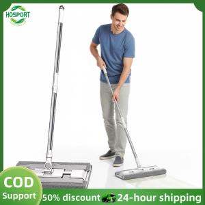 【HOSPORT】Floor Telescopic Mop with Telescopic Handle Floor Cleaning Mop with Mop Pads & Scraper for Home Kitchen Tiles【1-3 days delivery】