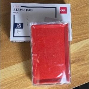 Hộp mực dấu đỏ Deli 9863/9864/9892 - khay tròn chữ nhật nắp sắt