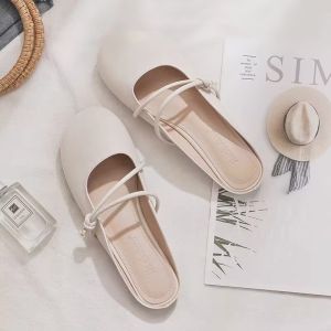 Free Shipping Slip-On Sandals With A Closed Toe Suitable For Women To Wear Outdoors In Spring And Autumn Featuring A Soft Sole And Designed For Comfort Perfect With Dresses And Available In Larger Sizes