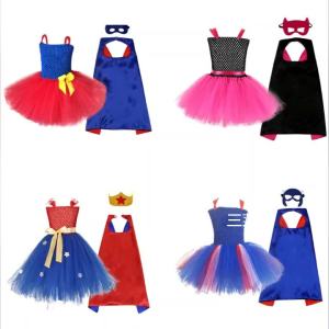 Childrens Hero Costume Foreign Trade Childrens Wear European and American Girls Dress Wonder Woman Superman Play Hero Suit