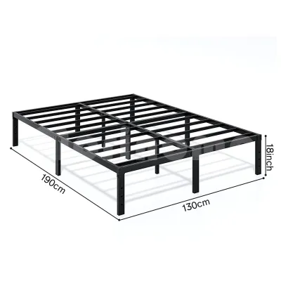 Iron Bed Frame 18-inch Single/Double Bed Frame Queen/King Size High Load-Bearing Storage Available