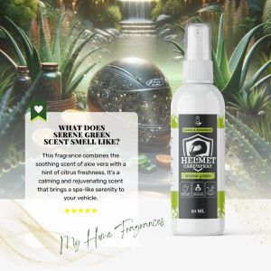 Helmet Care Spray: SERENE GARDEN Natural Deodorizer Disinfectant Sanitizing Odor Neutralizing