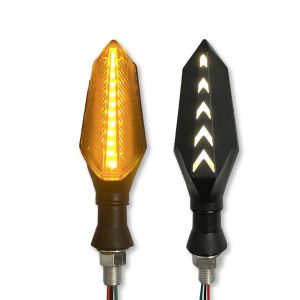 2PCS Universal Motorcycle Yellow Flowing Light Blue Arrow Turn Signal Indicator LED Lampu Isyarat Motorbike MTL-1