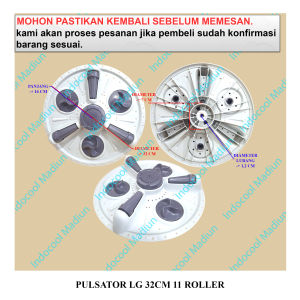 PL32R PULSATOR MESIN CUCI / PUTARAN BALING-BALING MESIN CUCI / PULSATOR LG 32CM 11 ROLLER