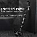 ROCKBROS Front Fork Pump With Gauge 300 PSI High Pressure Mutifuctional Portable Barometer Air Pump Aluminum Alloy Bicycle Tire Inflator Bike Accessories. 