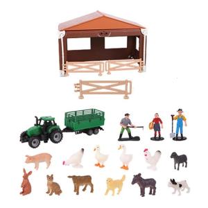 Trang Trại Thu Nhỏ Bộ sưu tập đồ chơi 21 Mảnh Nông Nghiệp Playset Với Nông Dân Động Vật Bức Tượng Nhỏ Cho Tay Trên Học Tập